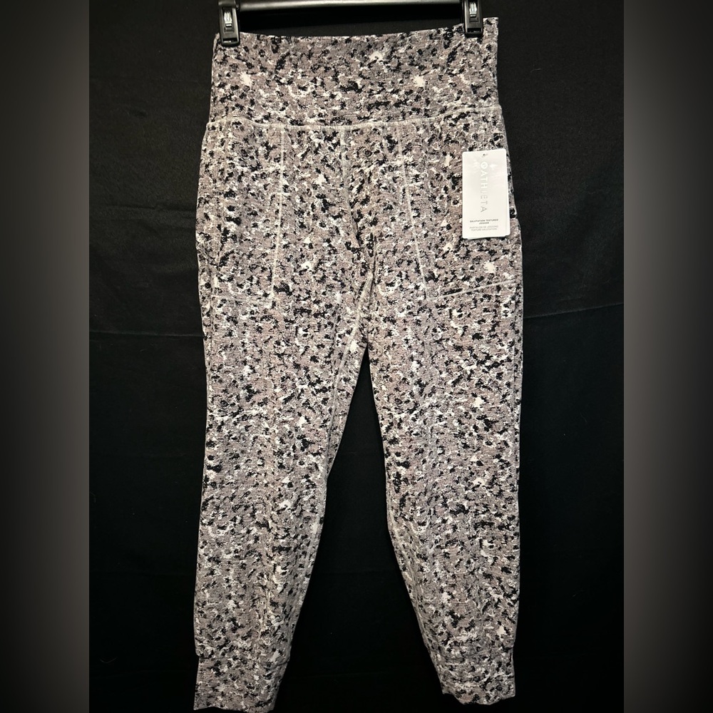 Athleta Salutation Textured Jogger Black Gray Speckle Athletic Pants Size 1X